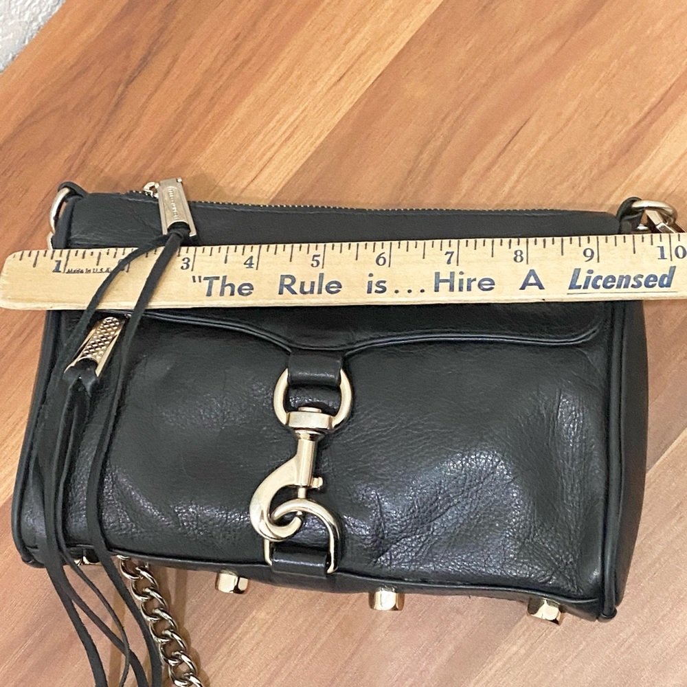 REBECCA MINKOFF Mini MAC Black Leather Crossbody Bag - Picture 6 of 16